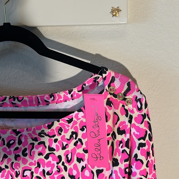 Lilly Pulitzer Sophie Dress NEW WITH TAGS Size XL HOT PINK LEOPARD PRINT - Picture 4 of 11